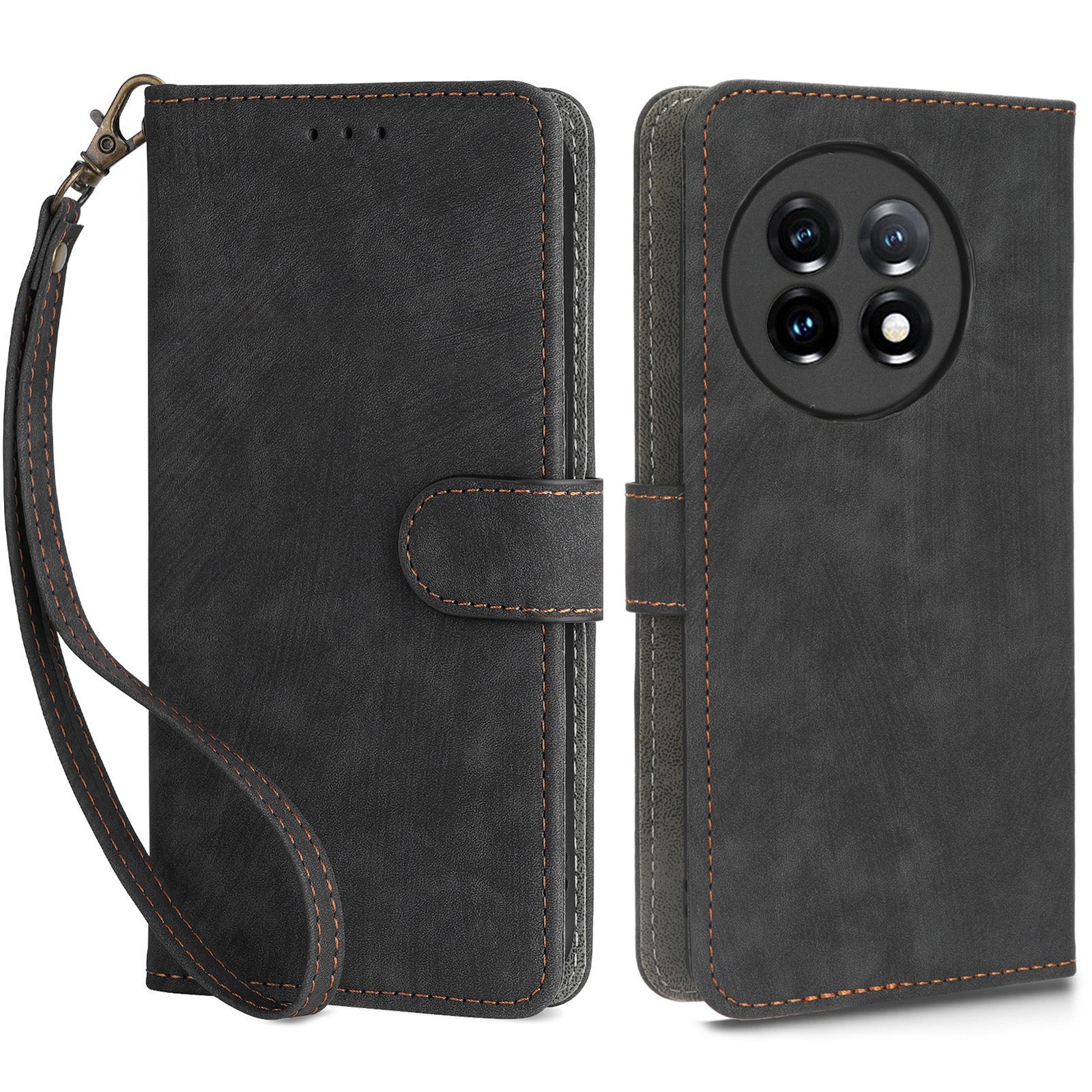 For OnePlus Ace 2 5G / 11R 5G Wallet Case RFID Blocking Leather Stand Phone Cover with Strap
