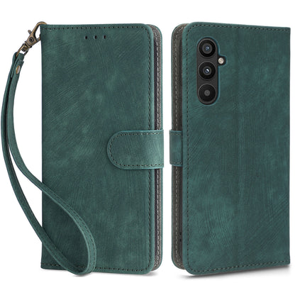 For Samsung Galaxy A24 4G RFID Blocking Phone Cover Wallet Stand Leather Case with Strap