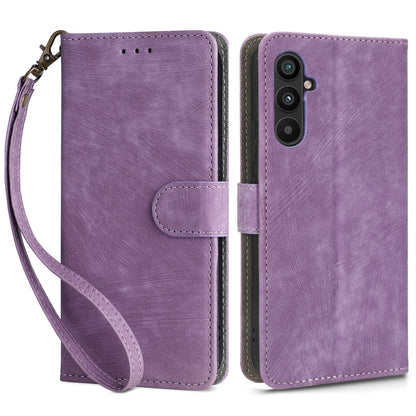 For Samsung Galaxy A24 4G RFID Blocking Phone Cover Wallet Stand Leather Case with Strap