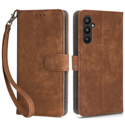 For Samsung Galaxy A24 4G RFID Blocking Phone Cover Wallet Stand Leather Case with Strap
