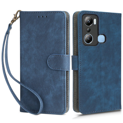 For Infinix Hot 20i 4G X665C X665E RFID Blocking Phone Case Leather Wallet Stand Phone Cover with Strap