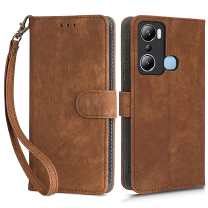 For Infinix Hot 20i 4G X665C X665E RFID Blocking Phone Case Leather Wallet Stand Phone Cover with Strap