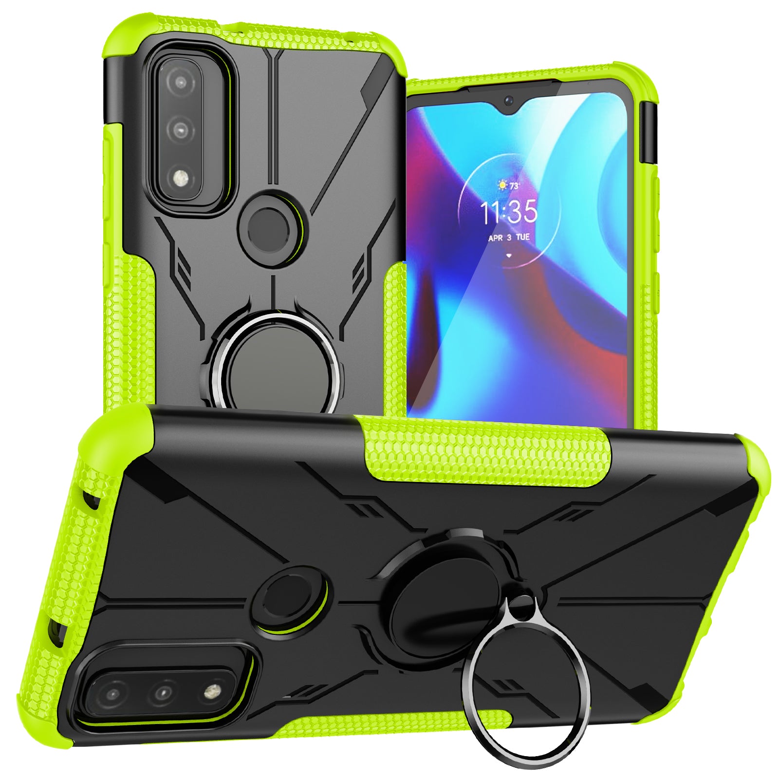 For Motorola Moto G Play (2023) 4G / Moto G Power (2022) / G Pure Phone Case Ring Holder Kickstand PC+TPU Phone Cover