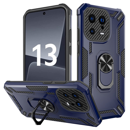 For Xiaomi 13 5G Ring Kickstand Phone Case PC + TPU Anti-drop Back Cover