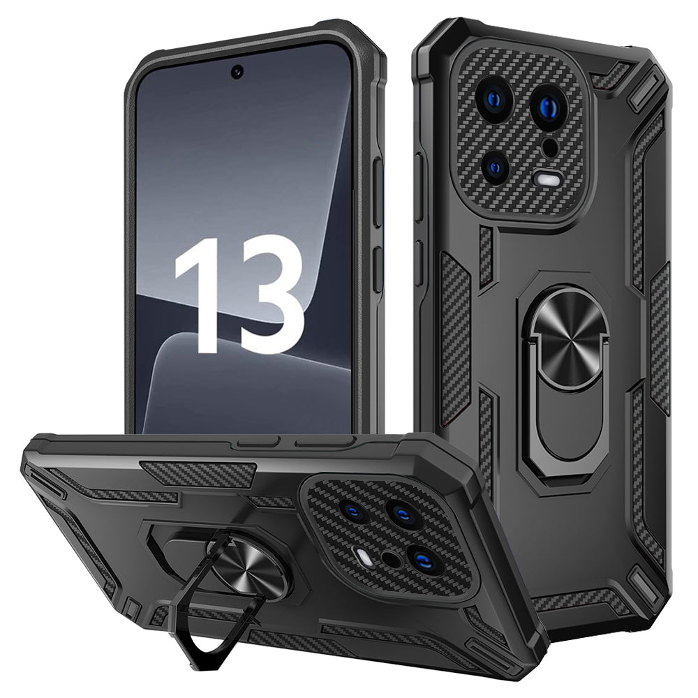 For Xiaomi 13 5G Ring Kickstand Phone Case PC + TPU Anti-drop Back Cover