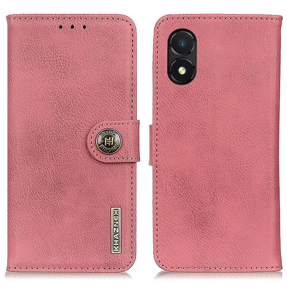 KHAZNEH For Honor X5 4G PU Leather Cowhide Texture Phone Case Stand Wallet TPU Interior Protective Cover