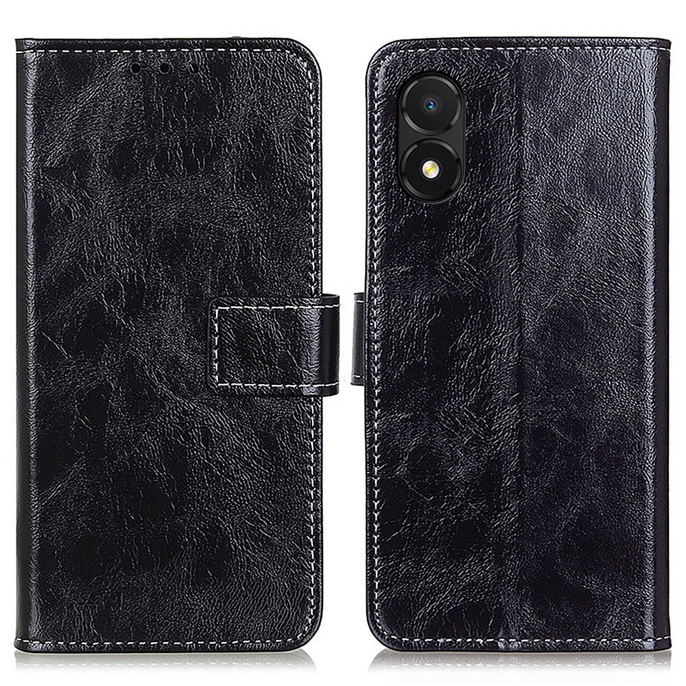 PU Leather Folio Case for Honor X5 4G , Retro Crazy Horse Texture Stand Book Design Phone Cover Wallet