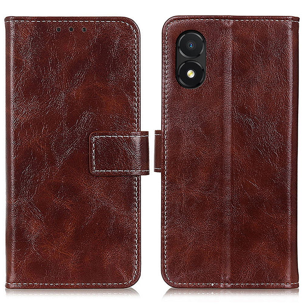 PU Leather Folio Case for Honor X5 4G , Retro Crazy Horse Texture Stand Book Design Phone Cover Wallet