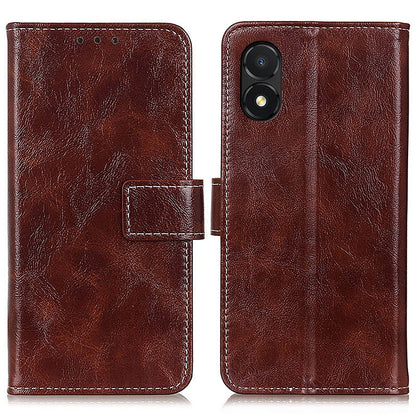 PU Leather Folio Case for Honor X5 4G , Retro Crazy Horse Texture Stand Book Design Phone Cover Wallet
