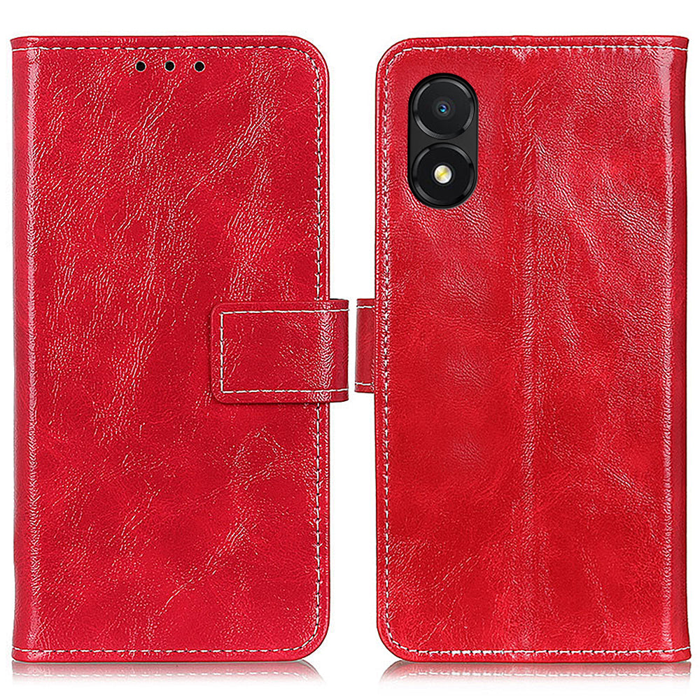 PU Leather Folio Case for Honor X5 4G , Retro Crazy Horse Texture Stand Book Design Phone Cover Wallet