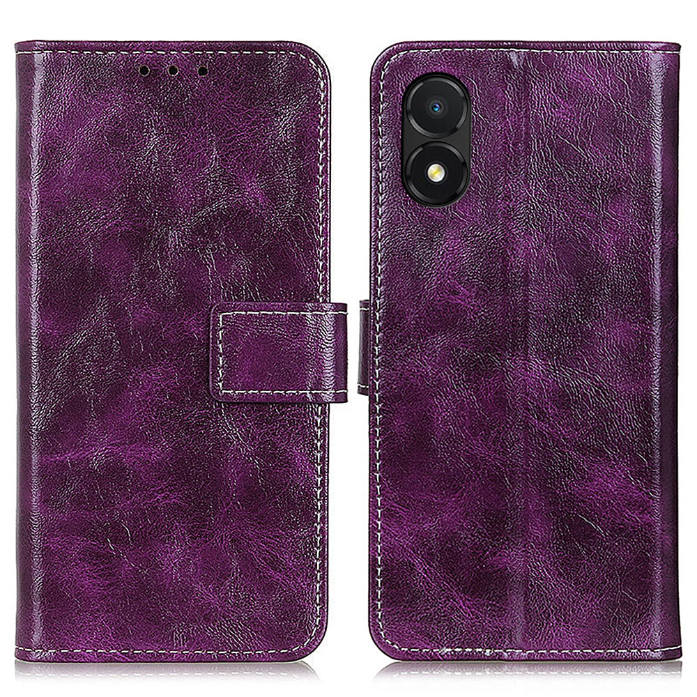 PU Leather Folio Case for Honor X5 4G , Retro Crazy Horse Texture Stand Book Design Phone Cover Wallet