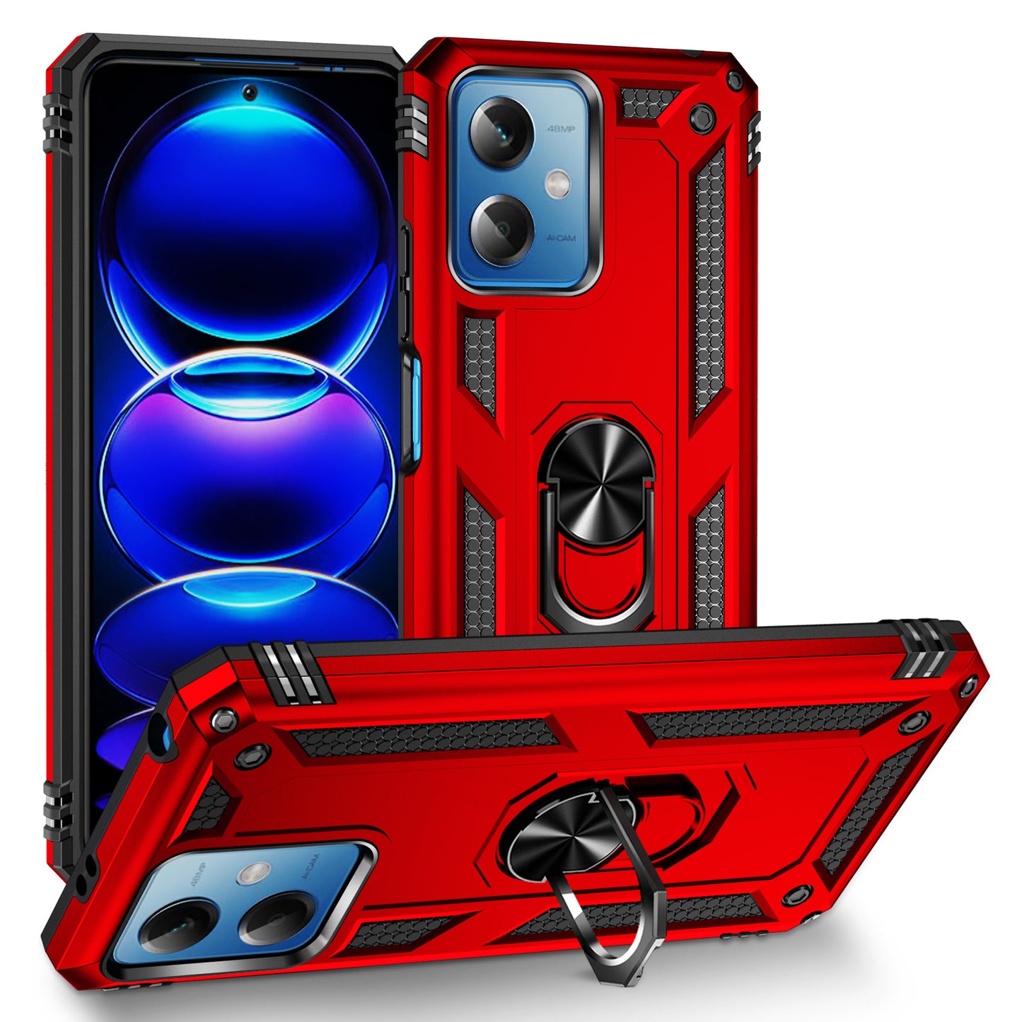 For Xiaomi Redmi Note 12 5G (Global) / (India) / (China) / Poco X5 5G Ring Kickstand Phone Case TPU + PC Cell Phone Cover