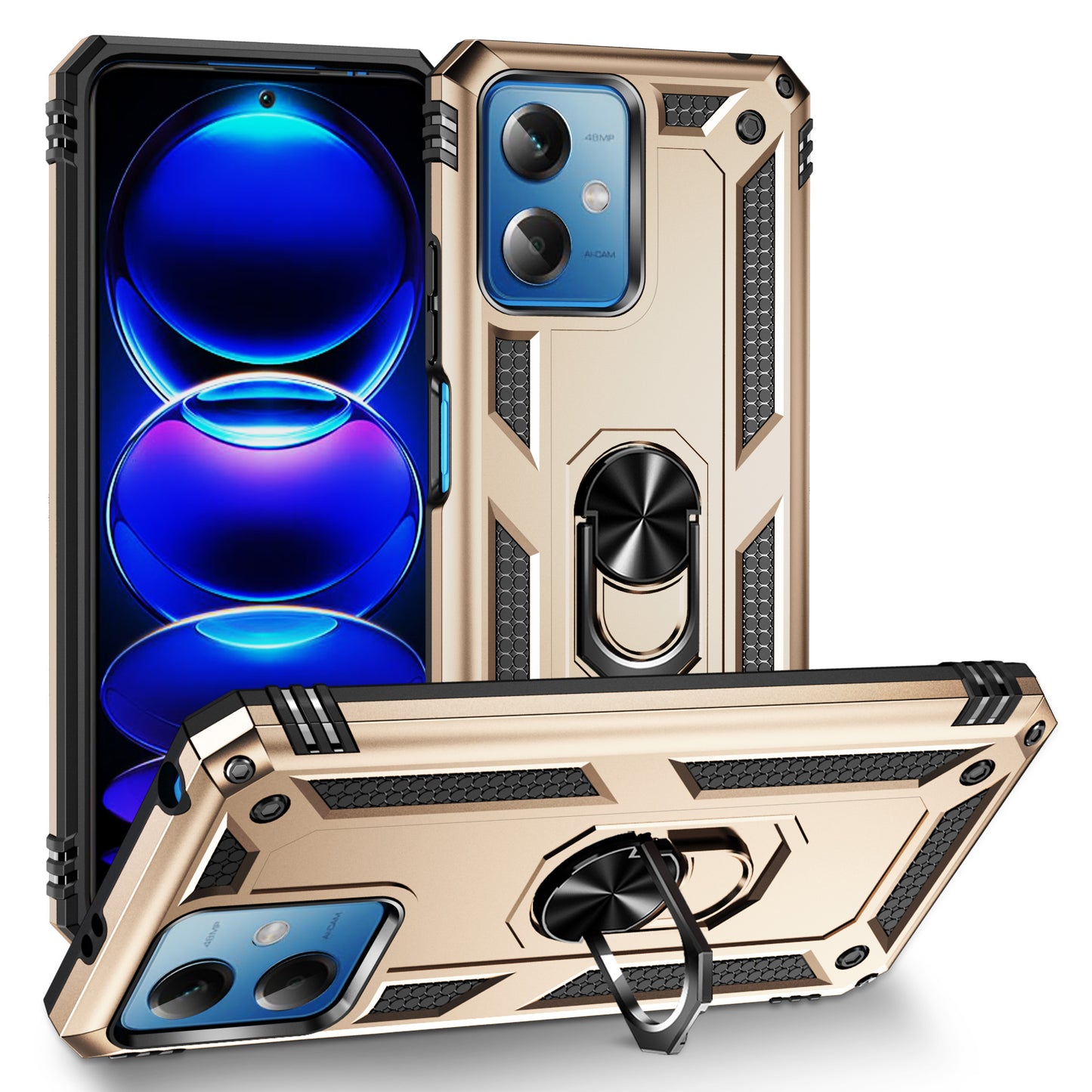 For Xiaomi Redmi Note 12 5G (Global) / (India) / (China) / Poco X5 5G Ring Kickstand Phone Case TPU + PC Cell Phone Cover