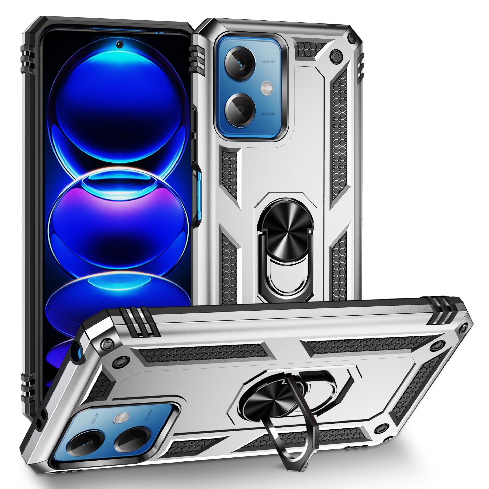 For Xiaomi Redmi Note 12 5G (Global) / (India) / (China) / Poco X5 5G Ring Kickstand Phone Case TPU + PC Cell Phone Cover