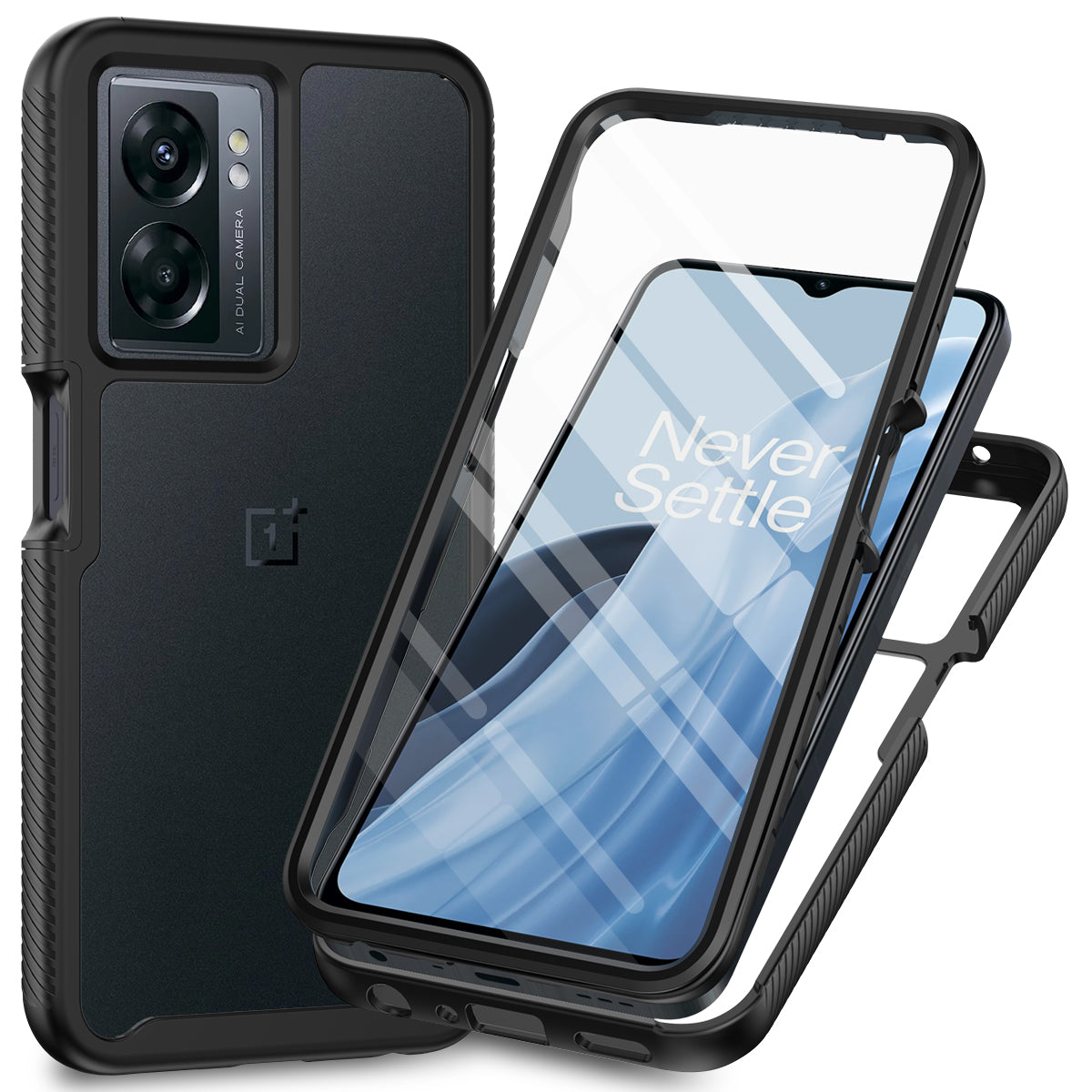For OnePlus Nord N300 5G / Oppo A57 4G / A57 (2022) 5G / A57s 4G Phone Case PC + TPU Phone Cover with PET Screen Protector