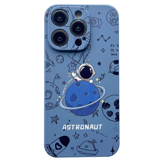 For iPhone 14 Pro Astronaut Pattern TPU Phone Case Drop-proof Smartphone Back Cover