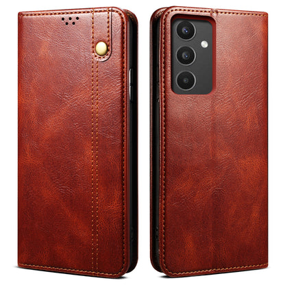 For Samsung Galaxy A34 5G Phone Cover Waxy Crazy Horse Texture Stand Wallet Cell Phone Case