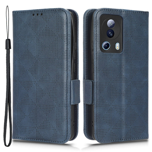 For Xiaomi 13 Lite / Civi 2 5G Leather Phone Wallet Case Imprinted Triangle Pattern Stand Smartphone Cover