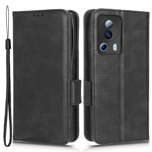 For Xiaomi 13 Lite / Civi 2 5G Leather Phone Wallet Case Imprinted Triangle Pattern Stand Smartphone Cover