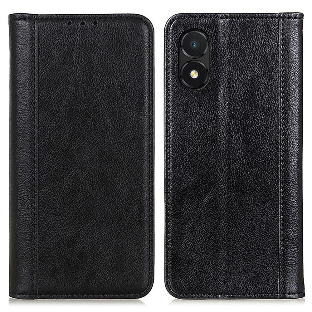 For Honor X5 4G Phone Stand Case Split Leather Litchi Texture Wallet Smartphone Cover