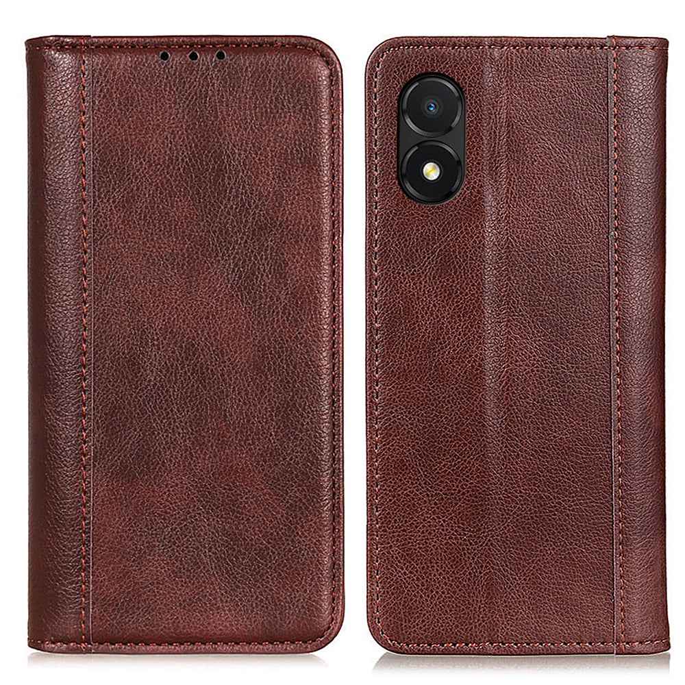 For Honor X5 4G Phone Stand Case Split Leather Litchi Texture Wallet Smartphone Cover