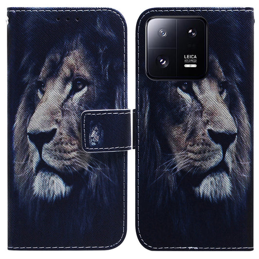 For Xiaomi 13 Pro 5G Wallet Leather Phone Case Pattern Printing Phone Stand Cover with Strap