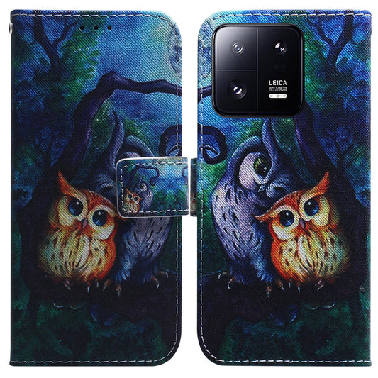 For Xiaomi 13 Pro 5G Wallet Leather Phone Case Pattern Printing Phone Stand Cover with Strap