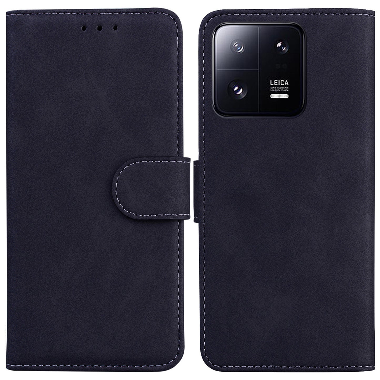 For Xiaomi 13 Pro 5G Phone Stand Case Solid Color PU Leather Wallet Smartphone Cover