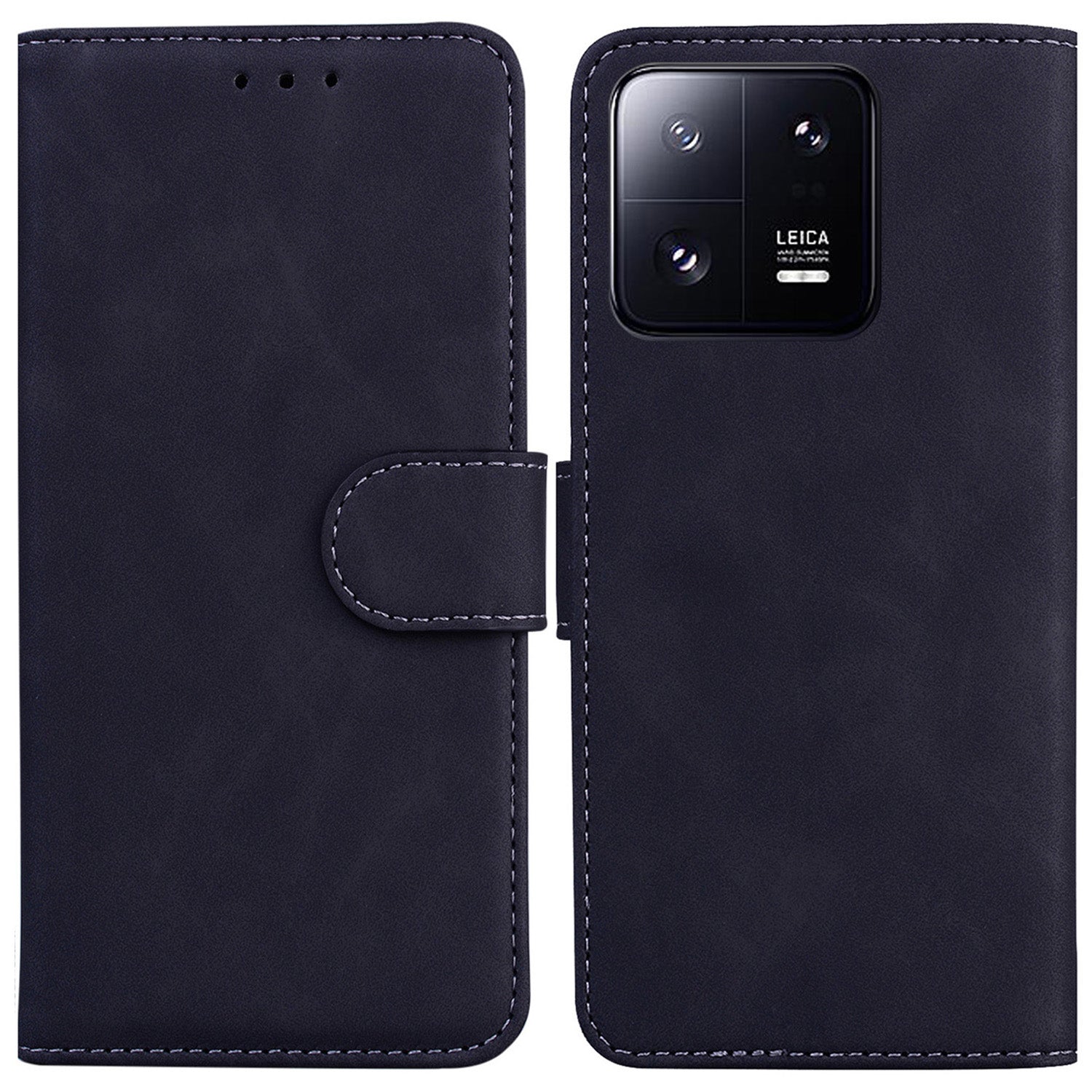 For Xiaomi 13 Pro 5G Phone Stand Case Solid Color PU Leather Wallet Smartphone Cover