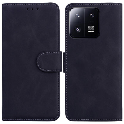 For Xiaomi 13 Pro 5G Phone Stand Case Solid Color PU Leather Wallet Smartphone Cover