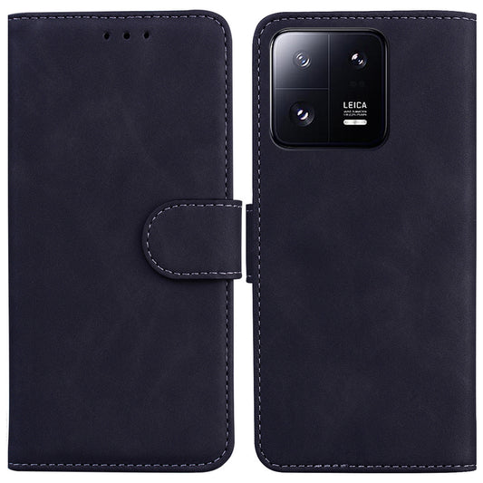 For Xiaomi 13 Pro 5G Phone Stand Case Solid Color PU Leather Wallet Smartphone Cover