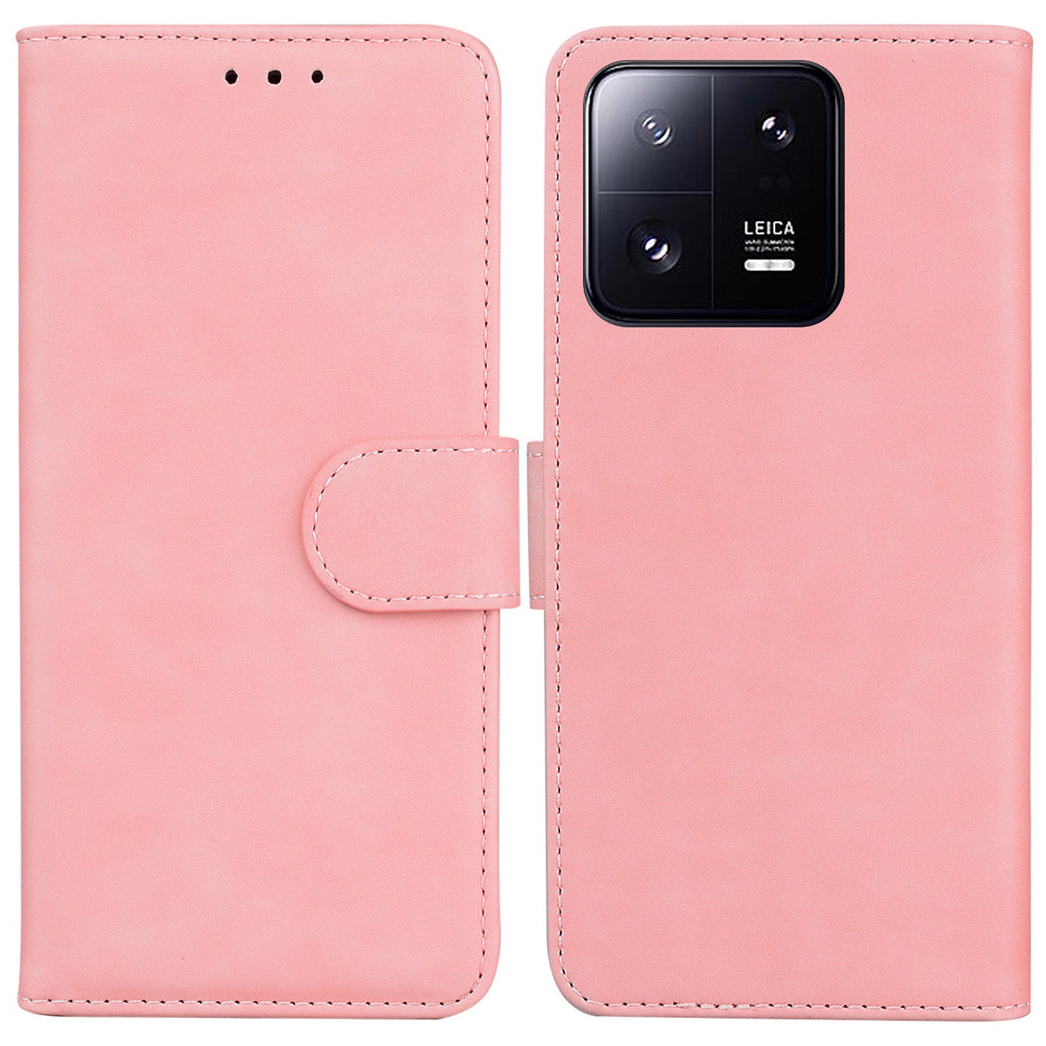 For Xiaomi 13 Pro 5G Phone Stand Case Solid Color PU Leather Wallet Smartphone Cover