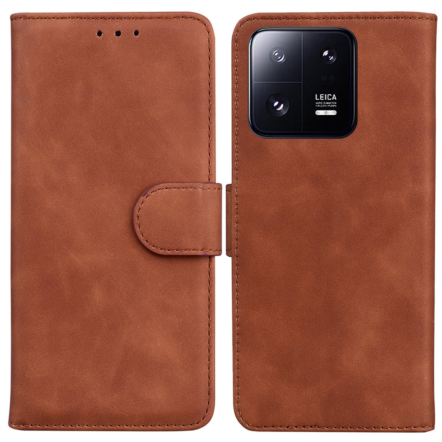 For Xiaomi 13 Pro 5G Phone Stand Case Solid Color PU Leather Wallet Smartphone Cover