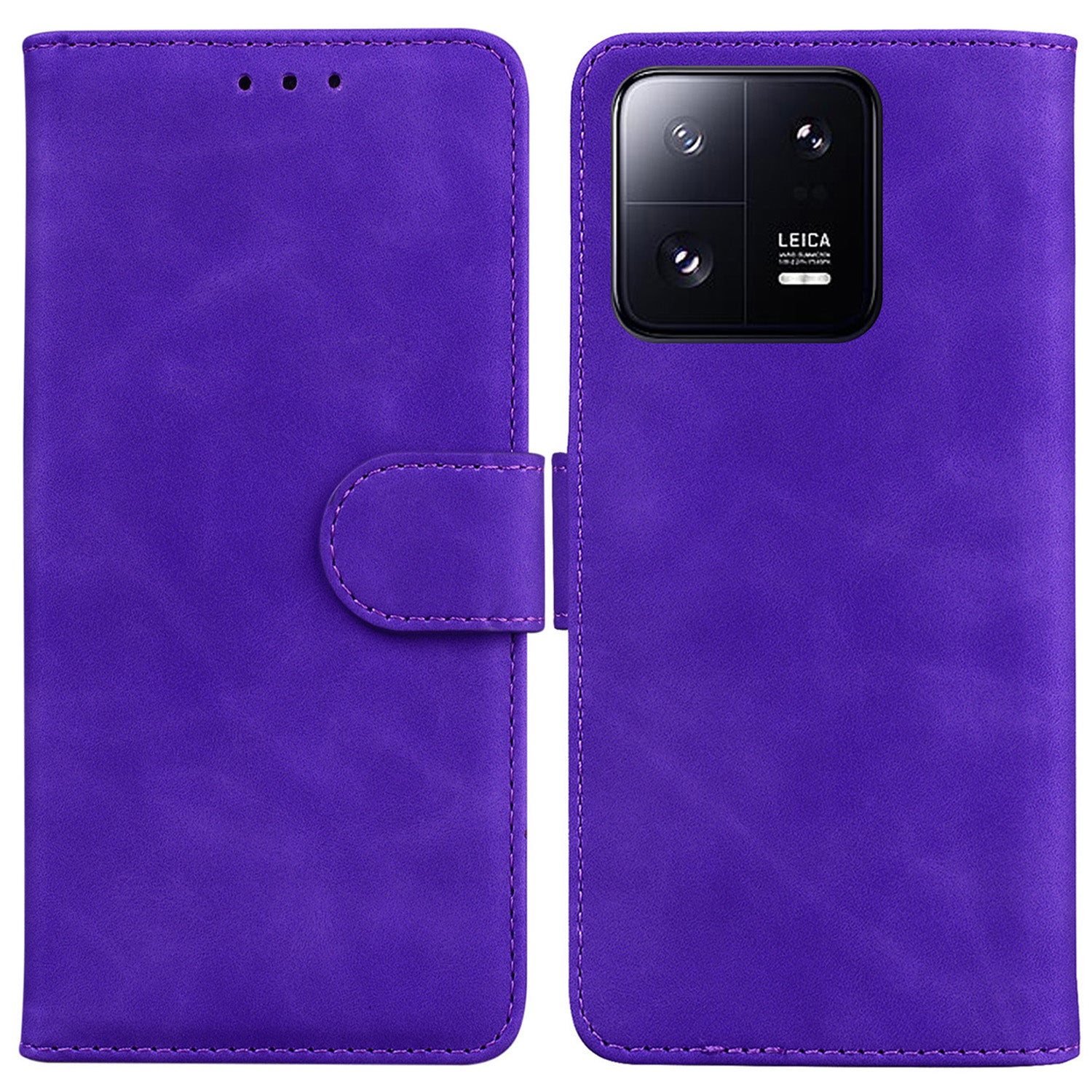 For Xiaomi 13 Pro 5G Phone Stand Case Solid Color PU Leather Wallet Smartphone Cover