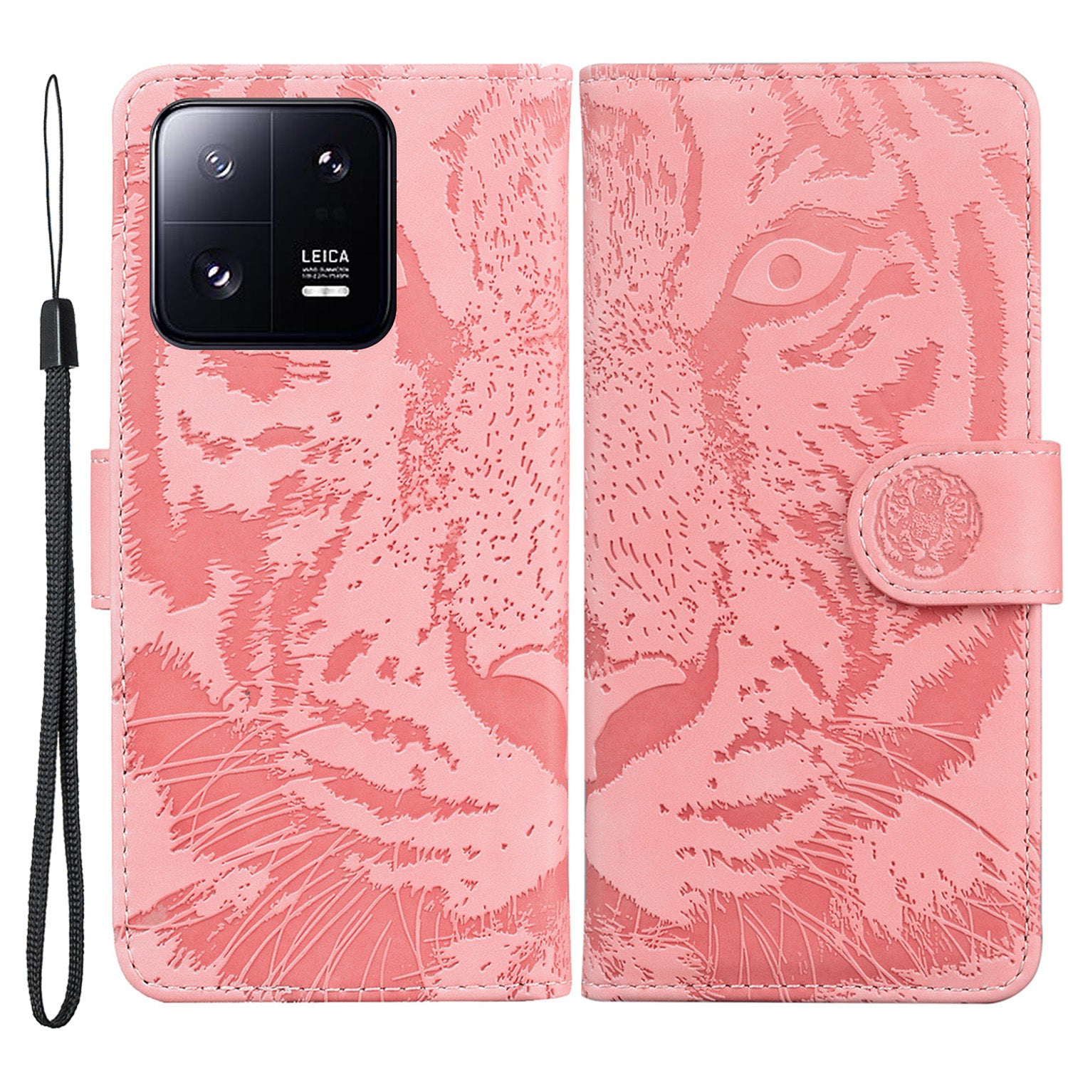 For Xiaomi 13 Pro 5G Cell Phone Case Tiger Imprinted PU Leather Wallet Stand Protective Cover