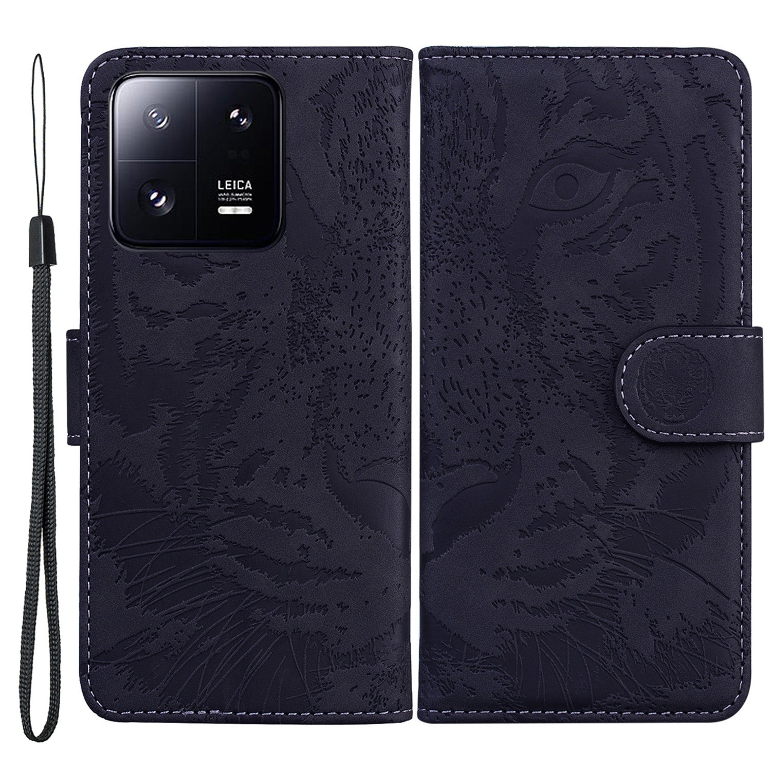 For Xiaomi 13 Pro 5G Cell Phone Case Tiger Imprinted PU Leather Wallet Stand Protective Cover