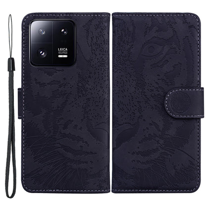 For Xiaomi 13 Pro 5G Cell Phone Case Tiger Imprinted PU Leather Wallet Stand Protective Cover