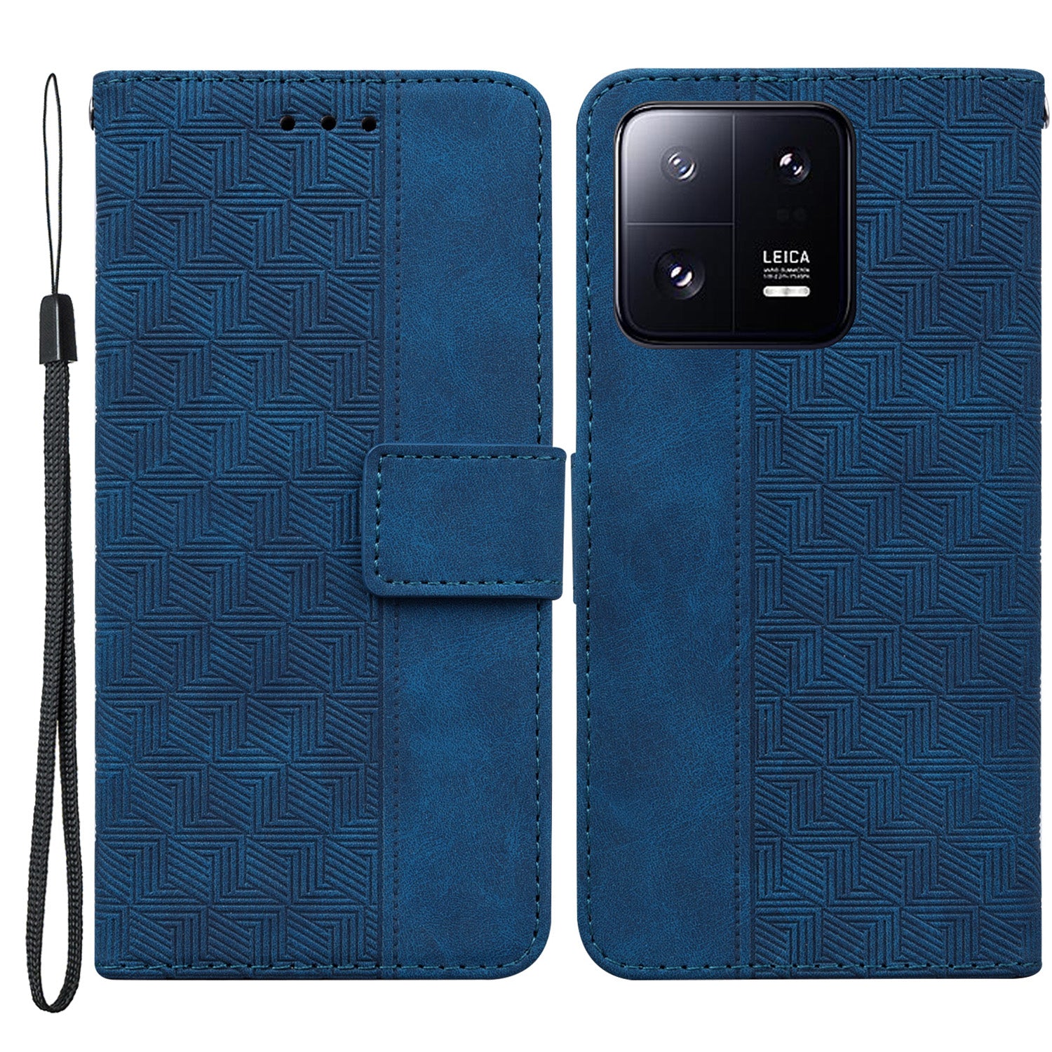 For Xiaomi 13 Pro 5G Magnetic Closure Phone Case Leather Imprinted Geometry Pattern Stand Wallet Shell