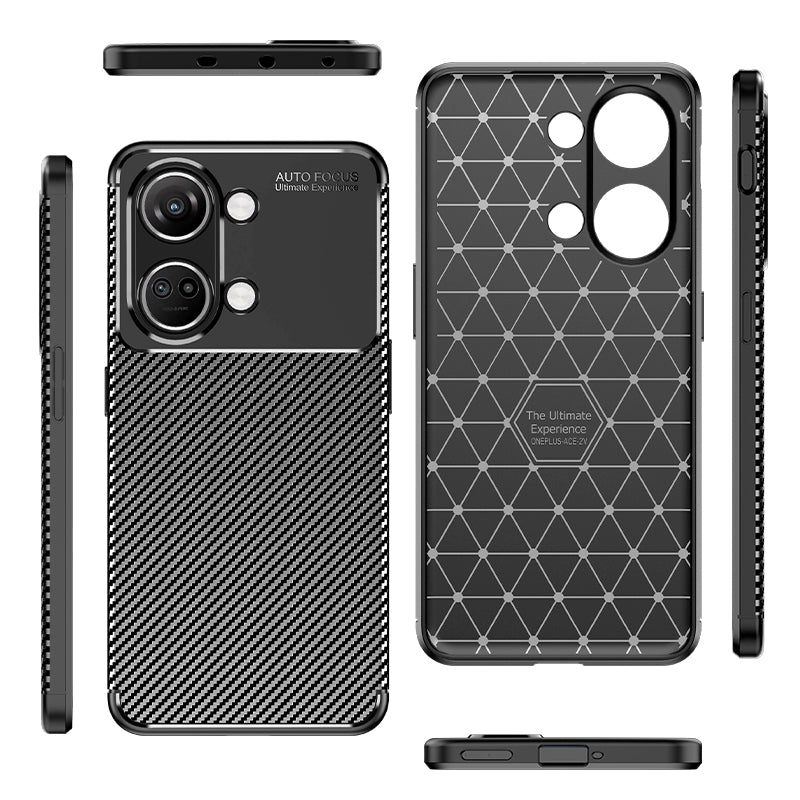 TPU Phone Cover for OnePlus Ace 2V , Carbon Fiber Texture Anti-scratch Mobile Phone Case