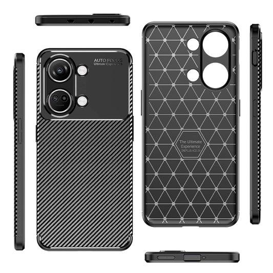 TPU Phone Cover for OnePlus Ace 2V , Carbon Fiber Texture Anti-scratch Mobile Phone Case