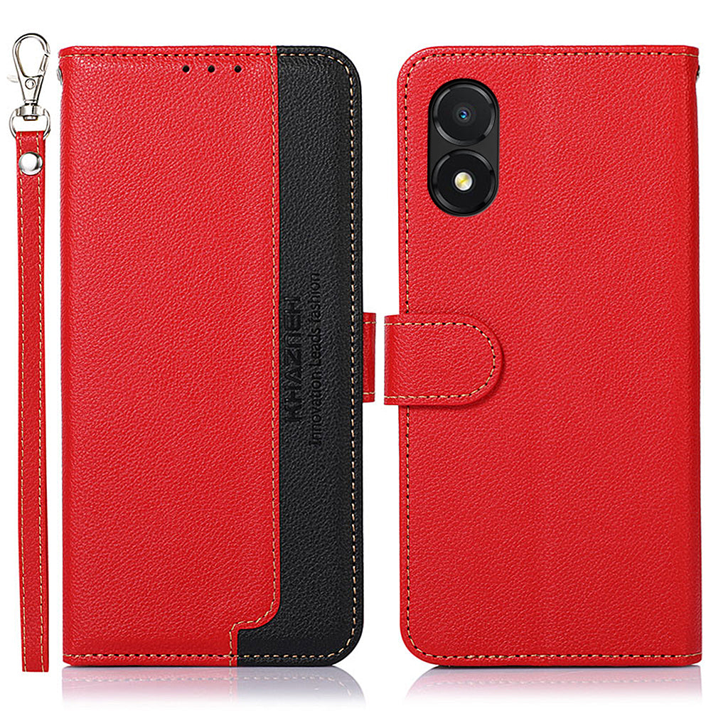 KHAZNEH For Honor X5 4G Anti-fall Phone Case RFID Blocking Litchi Texture Leather Wallet Stand Cover