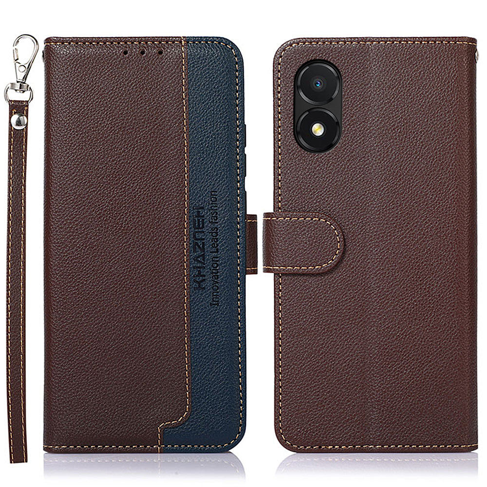 KHAZNEH For Honor X5 4G Anti-fall Phone Case RFID Blocking Litchi Texture Leather Wallet Stand Cover