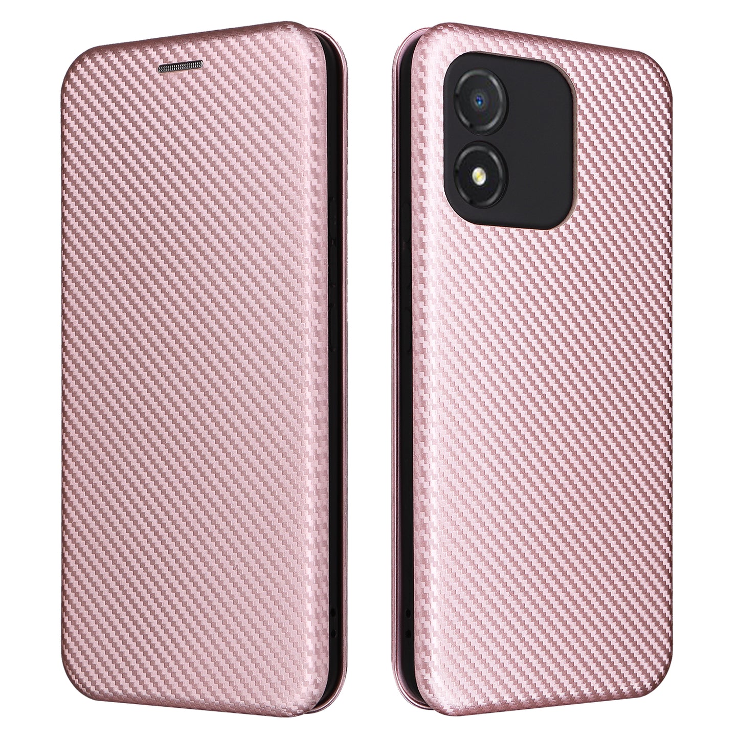 For Honor X5 4G Carbon Fiber Texture Leather Phone Case Card Holder Phone Stand Cover