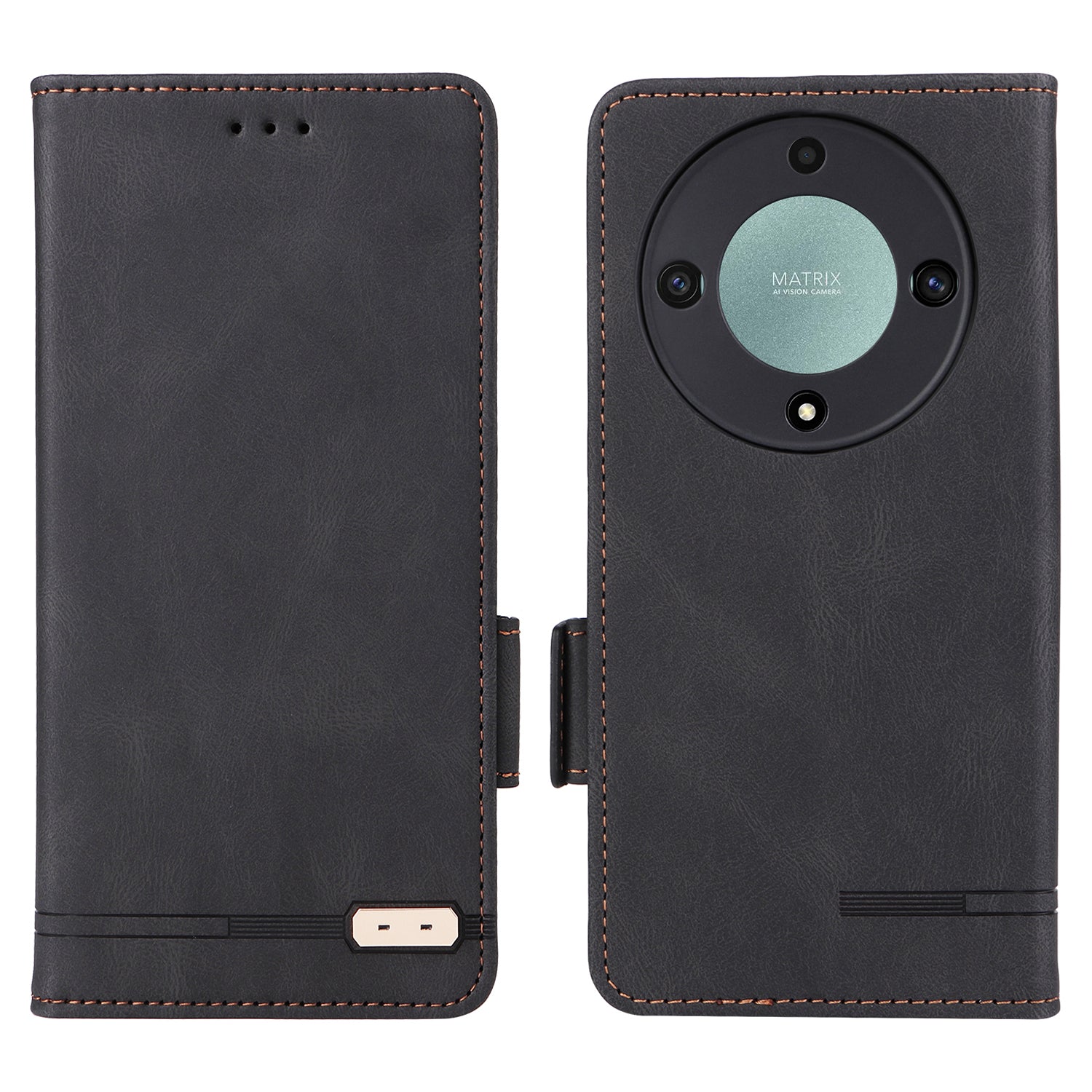 For Honor Magic5 Lite 5G / X9a 5G / X40 5G Phone Case PU Leather Hardware Decor Stand Wallet Phone Cover