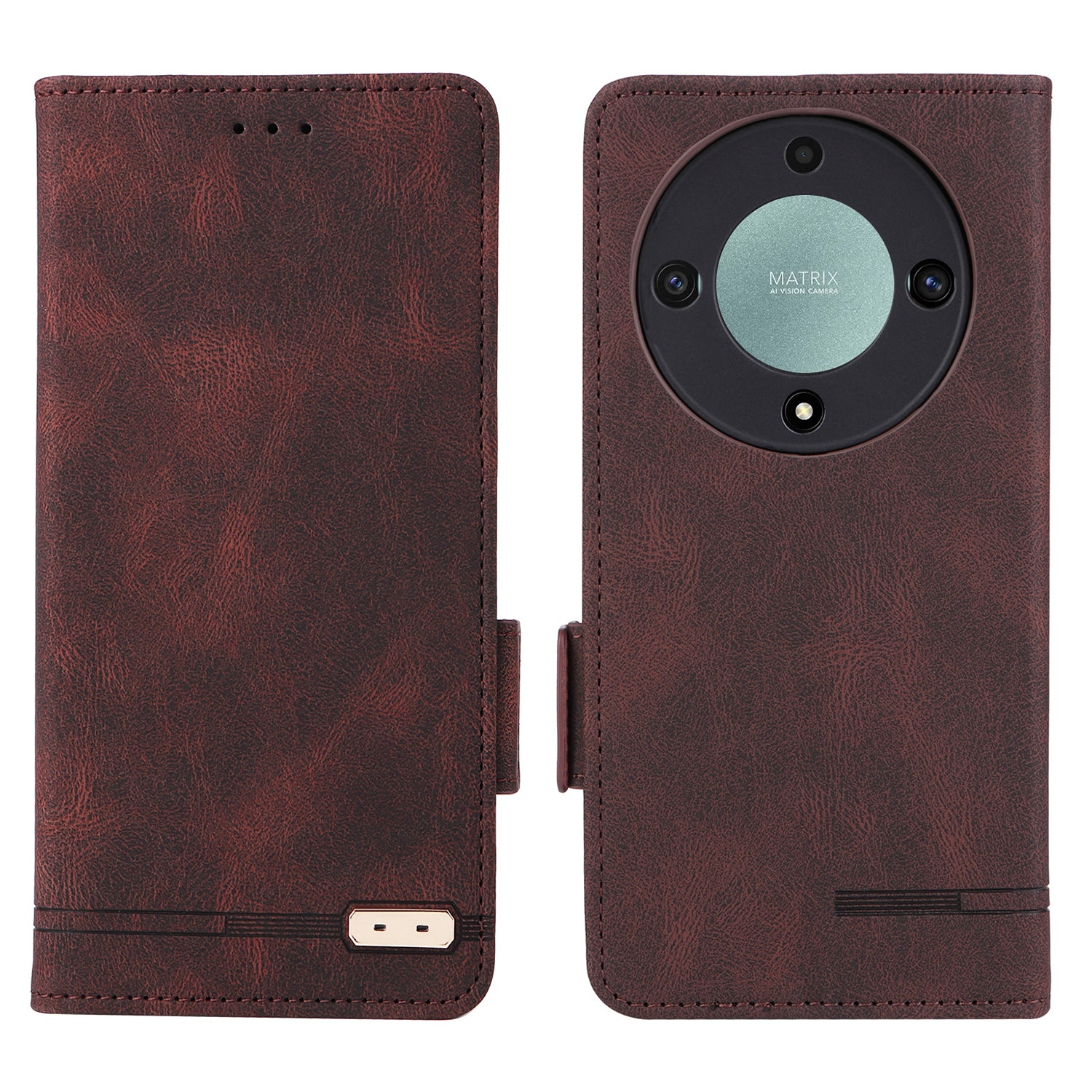 For Honor Magic5 Lite 5G / X9a 5G / X40 5G Phone Case PU Leather Hardware Decor Stand Wallet Phone Cover