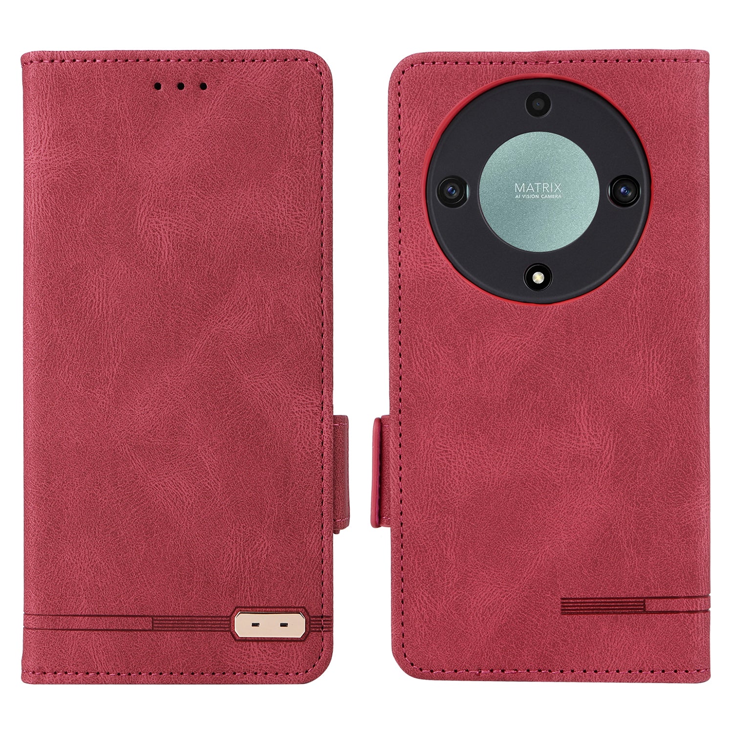 For Honor Magic5 Lite 5G / X9a 5G / X40 5G Phone Case PU Leather Hardware Decor Stand Wallet Phone Cover