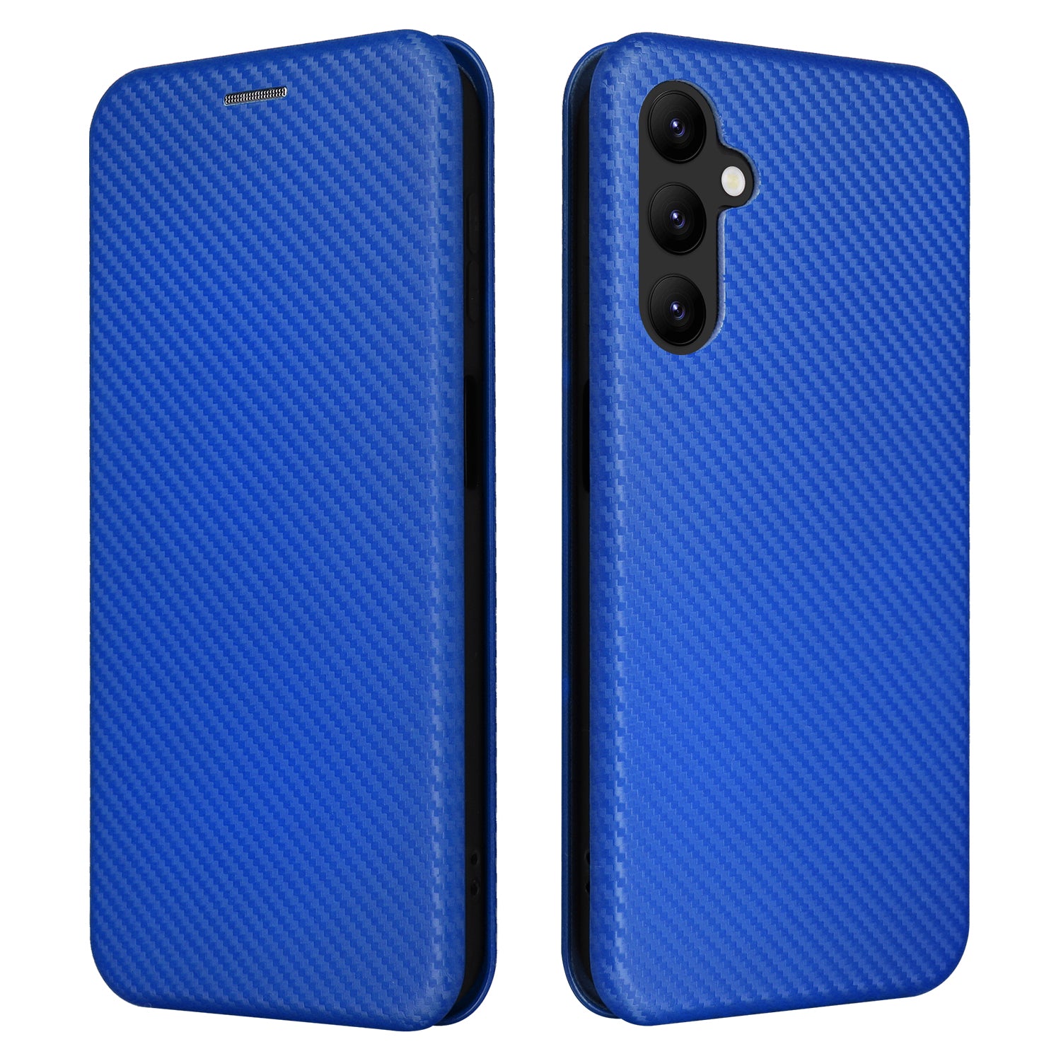 For Samsung Galaxy A24 4G Phone Stand Case PU Leather Card Holder Carbon Fiber Texture Smartphone Cover