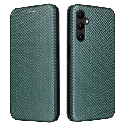 For Samsung Galaxy A24 4G Phone Stand Case PU Leather Card Holder Carbon Fiber Texture Smartphone Cover