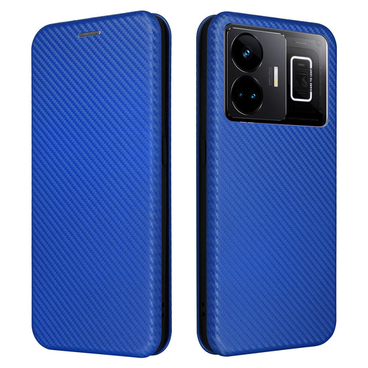 For Realme GT Neo 5 5G / GT3 5G PU Leather Stand Phone Case Carbon Fiber Texture Card Holder Cover