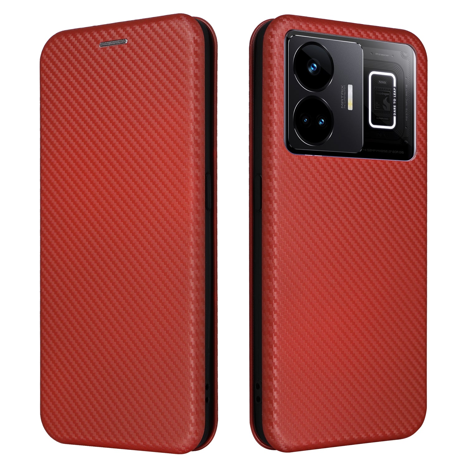 For Realme GT Neo 5 5G / GT3 5G PU Leather Stand Phone Case Carbon Fiber Texture Card Holder Cover
